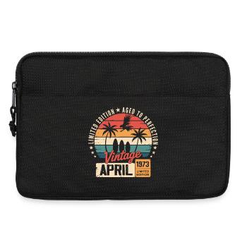 1973 Avril Anniversaire Légende Avril 1973 - Sacoche pour ordinateur portable 13 pouces - noir - Devant