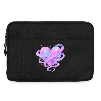 Pastel Crystal Heart with Bows - Laptop bag 13" - black - Front