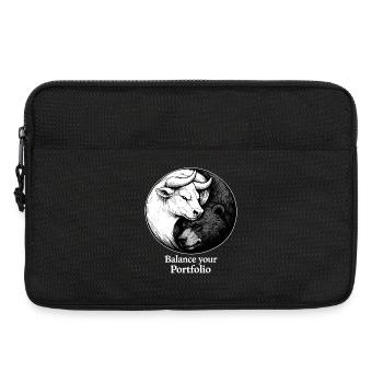 Börse Yin Yang: Bulle & Bär Balance your Portfolio - Laptoptasche 13" - Schwarz - Vorne