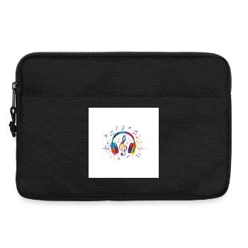 Bunte Kopfhörer Musikdesign - Laptoptasche 13" - Schwarz - Vorne
