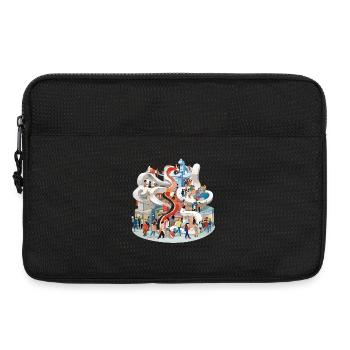 Colorful multi-stick slide full of people - Laptop bag 13" - black - Front