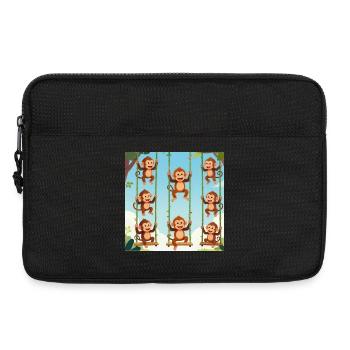 Swinging monkeys in the jungle - Laptop bag 13" - black - Front