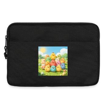 Colorful Chickens Group Photo - Laptop bag 13" - black - Front