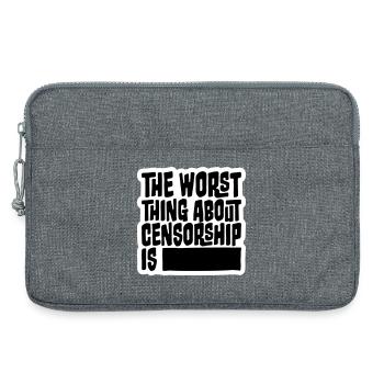 The Worst Thing About Censorship Is Funny Irony - Laptop bag 13" - heather grey - Front