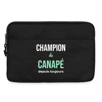 Canapé Champion — Flemme Assumée - Sacoche pour ordinateur portable 13 pouces - noir - Devant