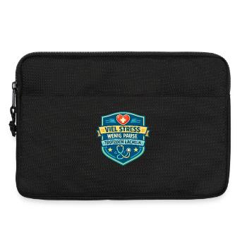 Viel Stress Wenig Pause Lächeln - Laptoptasche 13" - Schwarz - Vorne
