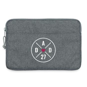 Dad 27 Heart - Laptop bag 13" - heather grey - Front