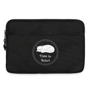 Zeit zum Entspannen Katzenkreis – lustiger gemütlicher Humor - Laptoptasche 13" - Schwarz - Vorne