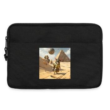 Abenteuerlustige Ratte in Ägypten - Laptoptasche 13" - Schwarz - Vorne