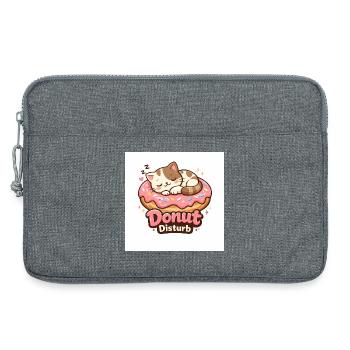 Donut Disturb – Süße Katze im Donut - Laptoptasche 13" - Grau meliert - Vorne