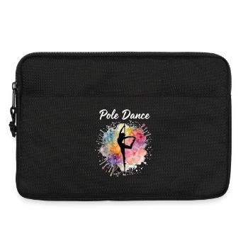 Pole Dance Silhouette – Watercolor Art Design - Laptop bag 13" - black - Front