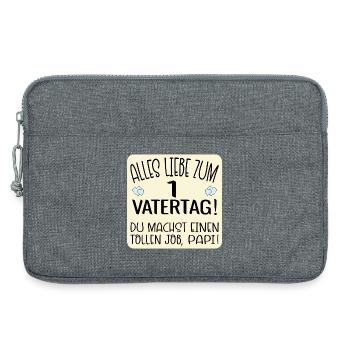 Erster Vatertag Papa Baby - Laptoptasche 13" - Grau meliert - Vorne