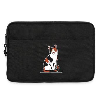 Trikolore Calico Katze Sitz Porträt Süße - Laptoptasche 13" - Schwarz - Vorne