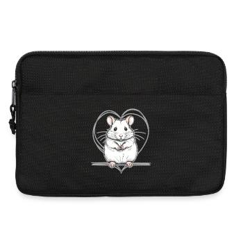 Hamster mit Herz - Laptoptasche 13" - Schwarz - Vorne