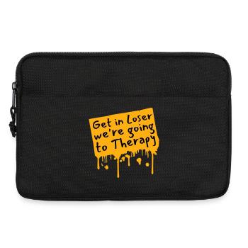 Get In Loser We're Going To Therapy Therapie Logo - Laptop bag 13" - black - Front