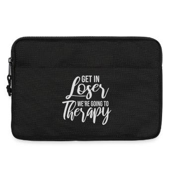 Get In Loser We're Going To Therapy Therapie Logo - Laptop bag 13" - black - Front