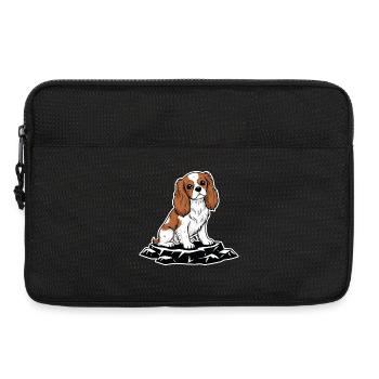 Cavalier King Charles Dog on Rock Portrait - Laptop bag 13" - black - Front