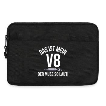 Das ist mein V8 der Muss so laut Shirt  - Laptoptasche 13" - Schwarz - Vorne