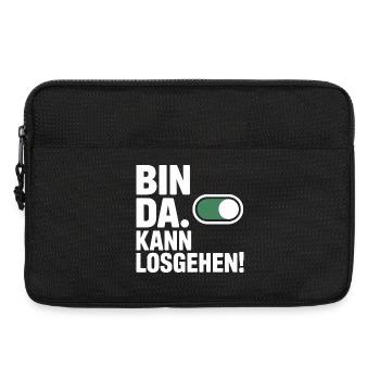 Bin Da Kann Losgehen JGA Büro Malle Festival Party - Laptoptasche 13" - Schwarz - Vorne
