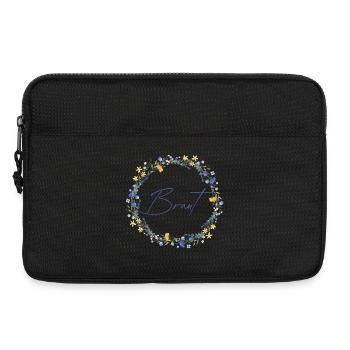 Brautblumenkranz "Braut" - Laptoptasche 13" - Schwarz - Vorne