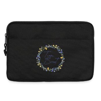 Blumenkranz "Team Braut" - Laptoptasche 13" - Schwarz - Vorne