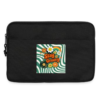 Retro-Blumenstil - Laptoptasche 13" - Schwarz - Vorne