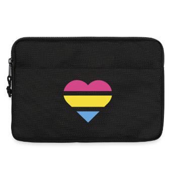 Drapeau de la fierté Cœur · Pansexuel - Sacoche pour ordinateur portable 13 pouces - noir - Devant