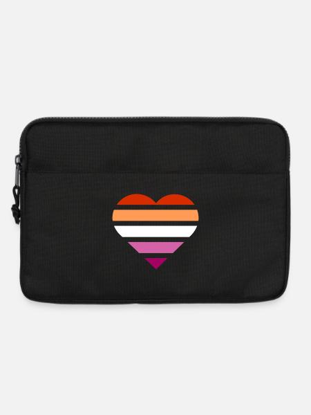 Pride Flag Heart · Lesbian - Laptoptasche 13" - Schwarz