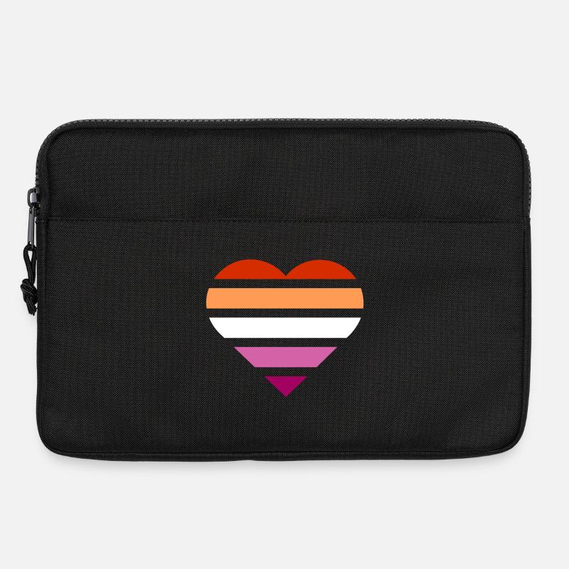 Pride Flag Heart · Lesbian - Laptoptasche 13" - Schwarz