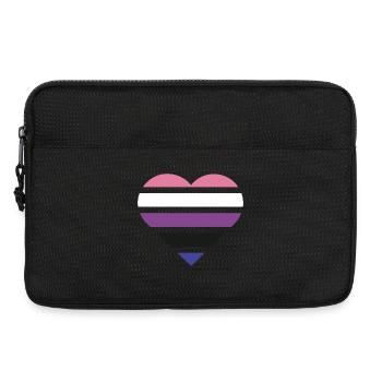Pride Flag Heart · Genderfluid - Laptop bag 13" - black - Front