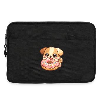 Small dog and donut - Laptop bag 13" - black - Front