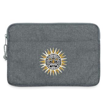 Sun Maya Inca Gold and White Totem Deity - Laptop bag 13" - heather grey - Front