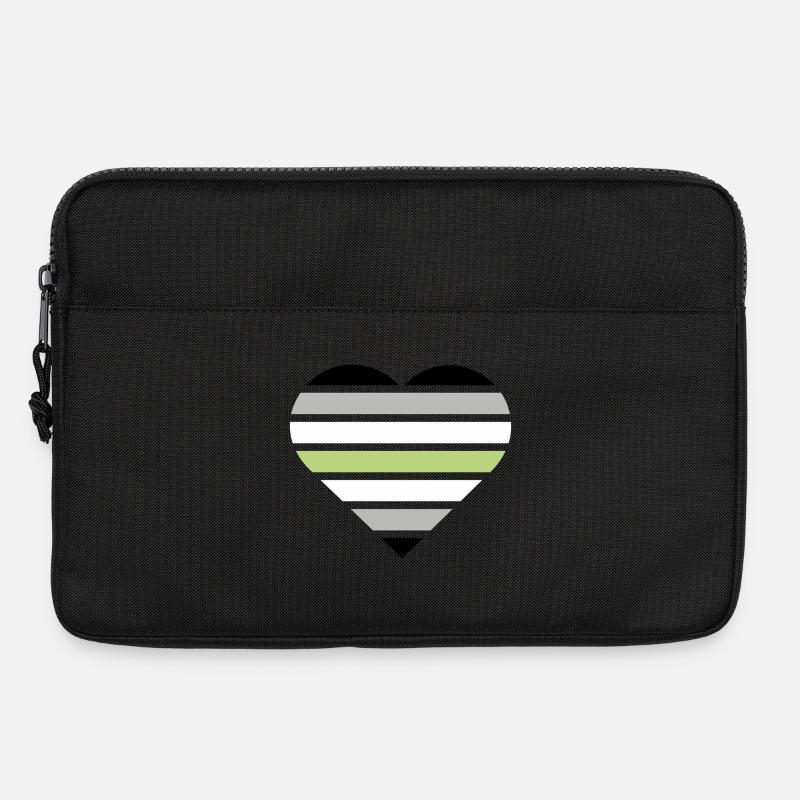 Pride Flag Heart · Agender - Laptoptasche 13" - Schwarz