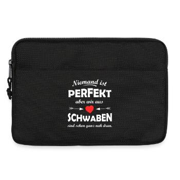 Niemand ist perfekt Schwabenhumor - Laptoptasche 13" - Schwarz - Vorne