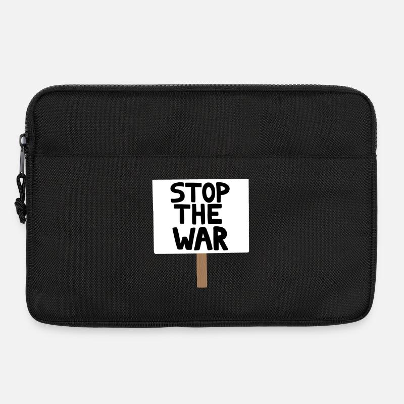 Panneau de protestation contre la guerre - Sacoche pour ordinateur portable 13 pouces - noir