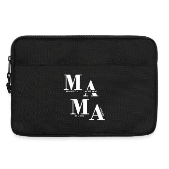 Gestaffeltes MAMA Design in Weiß für dunkle Mode - Laptoptasche 13" - Schwarz - Vorne