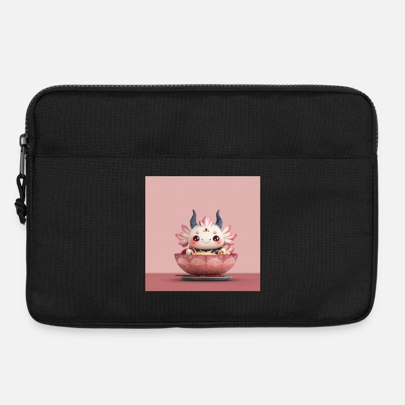 Kawaii Blüten-Dumpling Bowl Drache  - Laptoptasche 13" - Schwarz