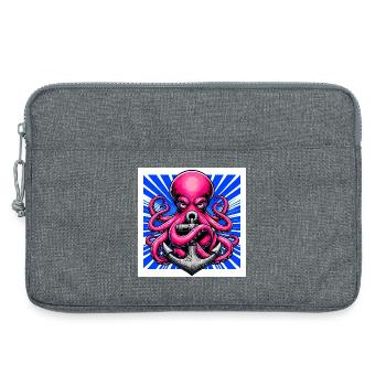 Un Poulpe embrasse une Ancre - Sacoche pour ordinateur portable 13 pouces - gris chiné - Devant