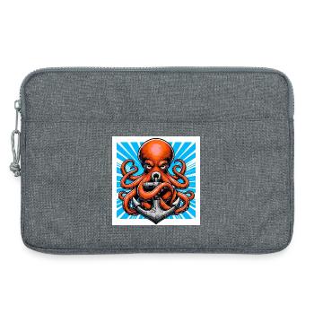 Un Poulpe embrasse une Ancre - Sacoche pour ordinateur portable 13 pouces - gris chiné - Devant