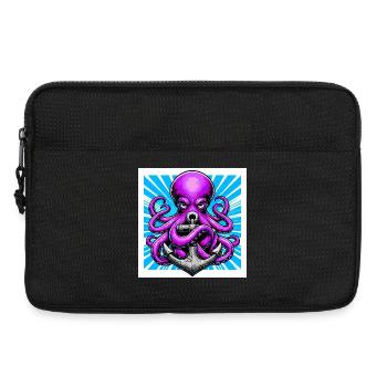 Un Poulpe embrasse une Ancre - Sacoche pour ordinateur portable 13 pouces - noir - Devant