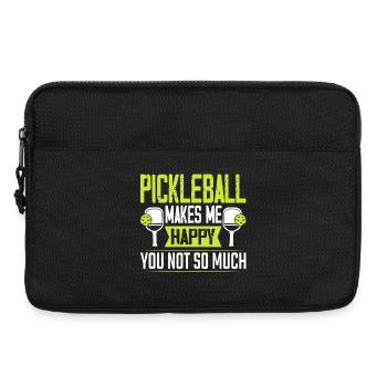 Pickleball macht mich glücklich - Laptoptasche 13" - Schwarz - Vorne