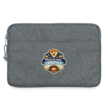 Pizza ist mein Lifestyle - Laptoptasche 13" - Grau meliert - Vorne