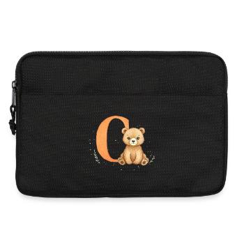 C Buchstabe mit Teddy Illustration - Laptoptasche 13" - Schwarz - Vorne