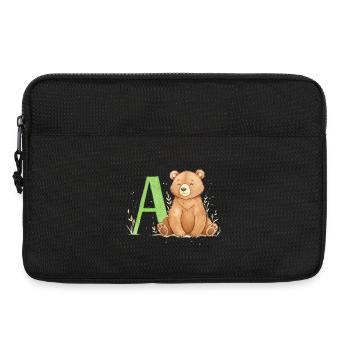Alphabet Bear with Capital A - Laptop bag 13" - black - Front