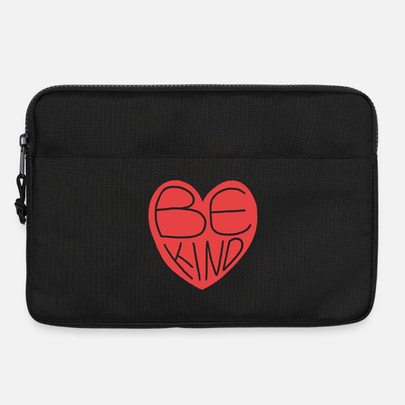 Cute Be Kind Red Heart Hand-Drawn Design - Laptop bag 13" - black