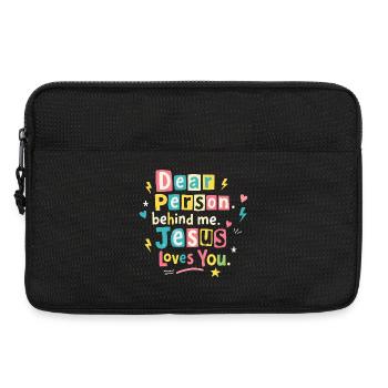 Jésus t’aime, message positif - Sacoche pour ordinateur portable 13 pouces - noir - Devant