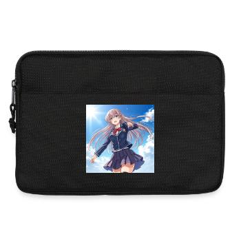 Schulmädchen im blauen Himmel - Laptoptasche 13" - Schwarz - Vorne