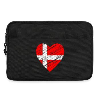 Dänisches Herz — Dänische Flaggenpinsel - Laptoptasche 13" - Schwarz - Vorne