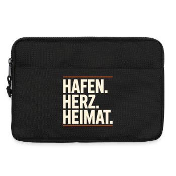  Hafen Herz Heimat Maritim Nordsee Ostsee Küste - Laptoptasche 13" - Schwarz - Vorne