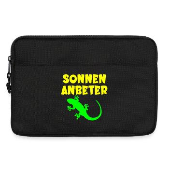Sonnenanbeter Eidechse - Sommer Sonne - Laptoptasche 13" - Schwarz - Vorne